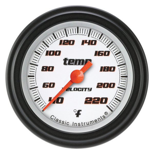 Classic Instruments® - Velocity White Series 2-1/8" Stock Eliminator Temperature Gauge, 40-220 F