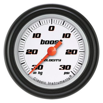 Classic Instruments® - Velocity Series 2-1/8" Boost/Vacuum Gauge, -30 in Hg +30 PSI