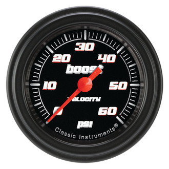 Classic Instruments® - Velocity Series 2-1/8" Boost Gauge, 60 psi