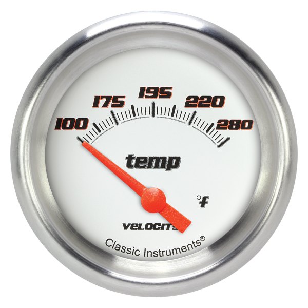Classic Instruments® - Velocity White Series 2-5/8" Water Temperature Gauge