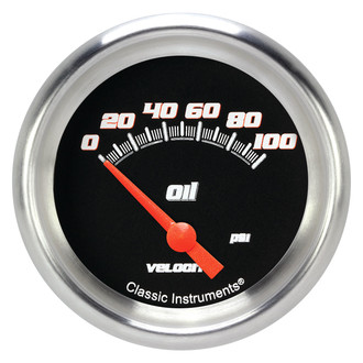 Classic Instruments® - Velocity Series 2-5/8" Oil Pressure Gauge, 100 psi