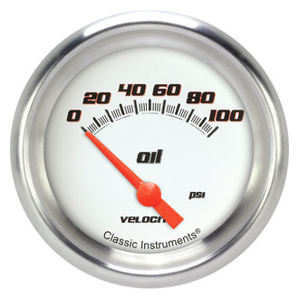 Classic Instruments® - Velocity Series 2-5/8" Oil Pressure Gauge, 100 psi