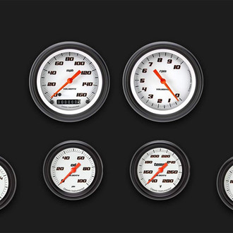 Classic Instruments® - Velocity Series 3-3/8" Custom 6-Gauge Set