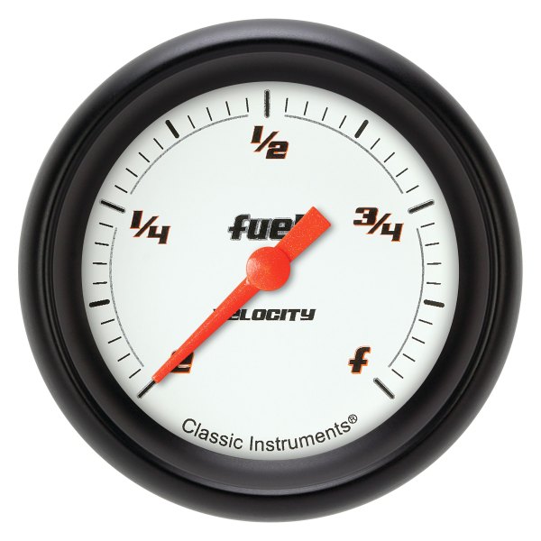 Classic Instruments® - Velocity White Series 2-5/8" Fuel Level Gauge, Programmable