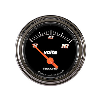 Classic Instruments® - Velocity Series 2-1/8" Voltmeter, 8-18 V