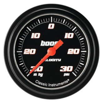 Classic Instruments® - Velocity Series 2-5/8" Boost/Vacuum Gauge, -30 in Hg +30 PSI