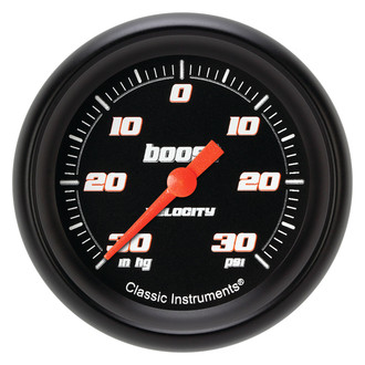 Classic Instruments® - Velocity Series 2-5/8" Boost/Vacuum Gauge, -30 in Hg +30 PSI