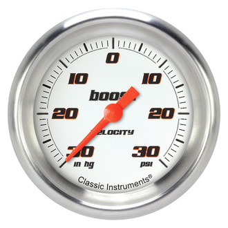 Classic Instruments® - Velocity Series Boost/Vacuum Gauge, -30 in Hg +30 PSI
