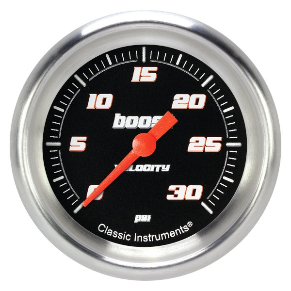 Classic Instruments® - Velocity Black Series 2-5/8" Boost Gauge, 30 psi