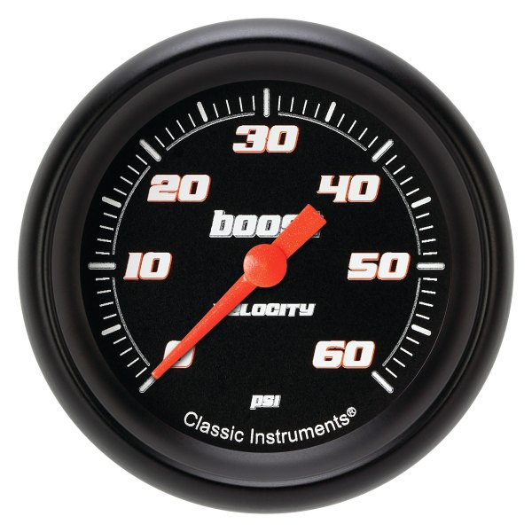 Classic Instruments® - Velocity Black Series 2-5/8" Boost Gauge, 60 psi