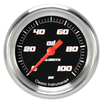 Classic Instruments® - Velocity Series 2-5/8" Oil Pressure Gauge, 100 psi