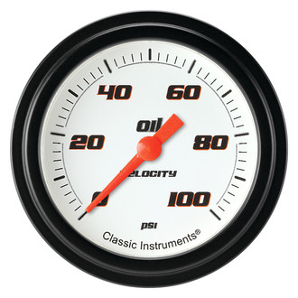 Classic Instruments® - Velocity Series 2-5/8" Oil Pressure Gauge, 100 psi