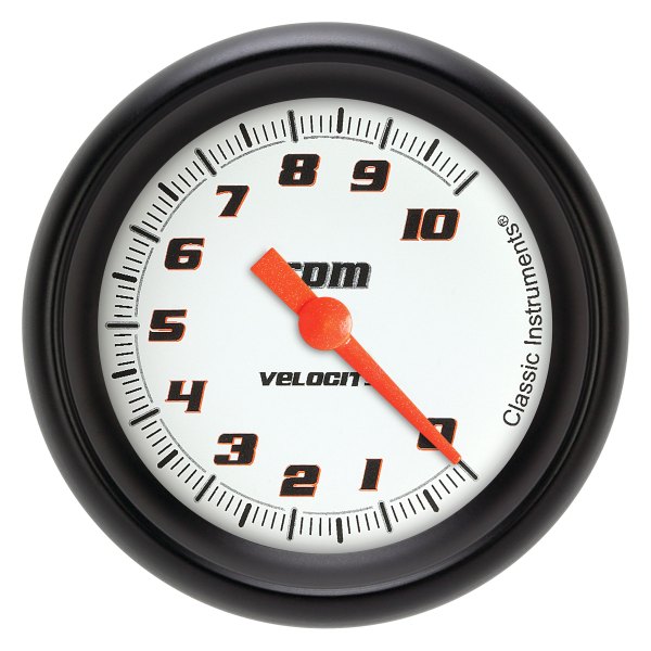 Classic Instruments® - Velocity White Series 2-5/8" Tachometer, 10,000 RPM