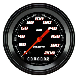 Classic Instruments® - Velocity Series 3-3/8" Speedometer, 200 KPH