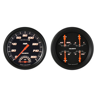 Classic Instruments® - Velocity Series 4-5/8" Speedtachular and Quad Gauge Set, 160 MPH, 10,000 RPM