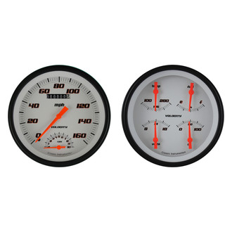 Classic Instruments® - Velocity Series 4-5/8" Speedtachular and Quad Gauge Set, 160 MPH, 10,000 RPM