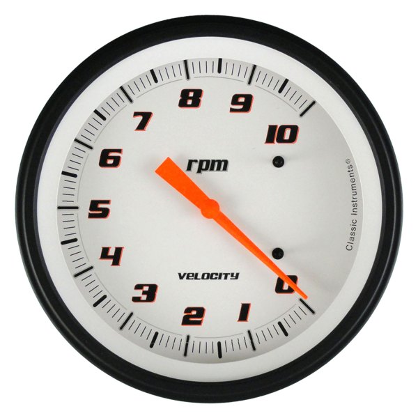 Classic Instruments® - Velocity White Series 4-5/8" Tachometer, 10,000 RPM