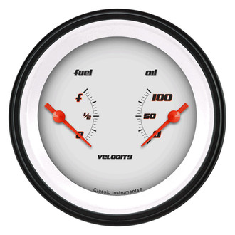 Classic Instruments® - Velocity Series 3-3/8" Fuel & Oil Dual Gauge, 240-33