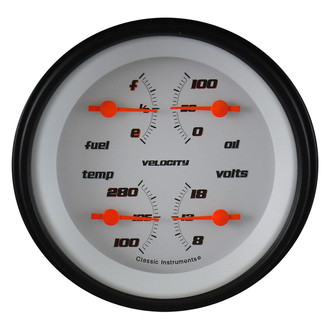 Classic Instruments® - Velocity Series 3-3/8" Quad Gauge, 75-10