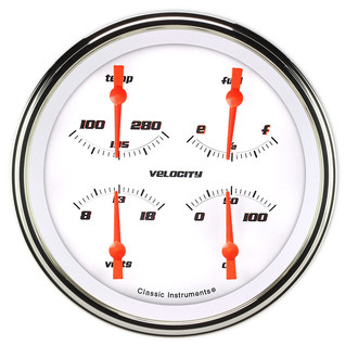 Classic Instruments® - Velocity Series 4-5/8" Quad Gauge, 240-33
