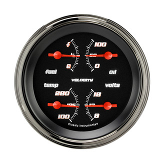 Classic Instruments® - Velocity Series 3-3/8" Quad Gauge, 0-30