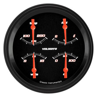 Classic Instruments® - Velocity Series 4-5/8" Quad Gauge, 0-90
