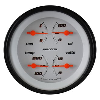 Classic Instruments® - Velocity Series 3-3/8" Quad Gauge, 0-90