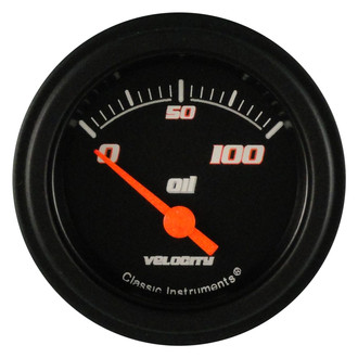 Classic Instruments® - Velocity Series 2-1/8" Oil Pressure Gauge, 100 psi