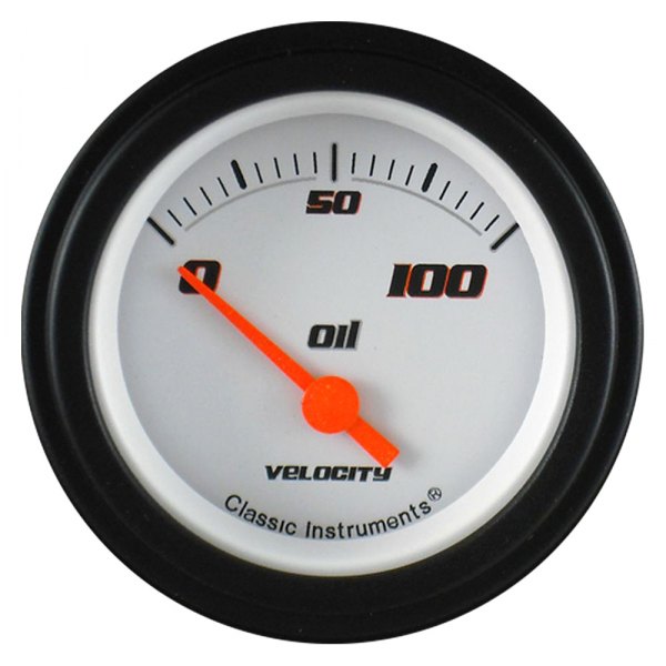 Classic Instruments® - Velocity White Series 2-1/8" Oil Pressure Gauge, 100 psi