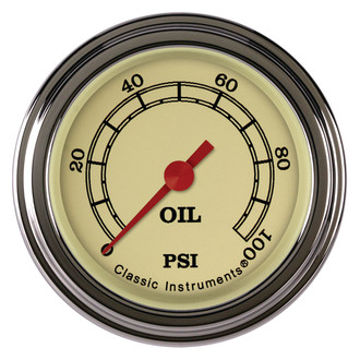 Classic Instruments® - Vintage Series 2-1/8" Oil Pressure Gauge, 100 psi