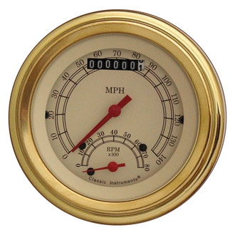 Classic Instruments® - Vintage Series 3-3/8" Speedtachular, 140 MPH, 8,000 RPM