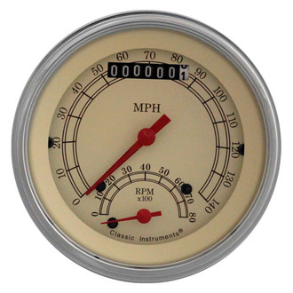 Classic Instruments® - Vintage Series 3-3/8" Speedtachular, 140 MPH, 8,000 RPM
