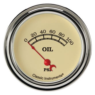 Classic Instruments® - Vintage Series 2-5/8" Oil Pressure Gauge, 100 psi