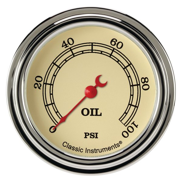 Classic Instruments® - Vintage Series 2-5/8" Oil Pressure Gauge, 100 psi
