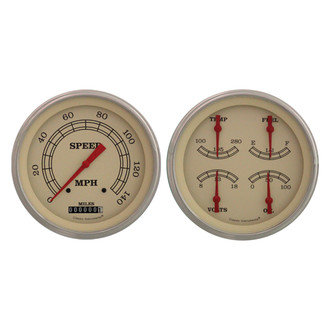 Classic Instruments® - Vintage Series 4-5/8" Speedometer and Quad Gauge Set, 140 MPH