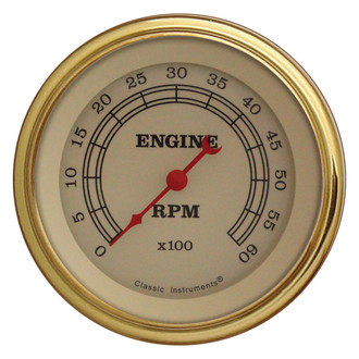 Classic Instruments® - Vintage Series 3-3/8" Tachometer, 6,000 RPM