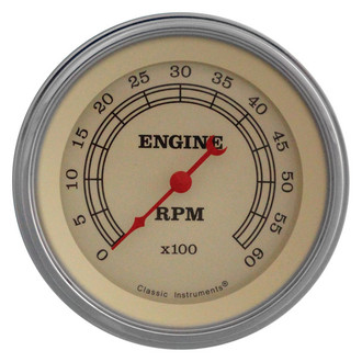 Classic Instruments® - Vintage Series 3-3/8" Tachometer, 6,000 RPM