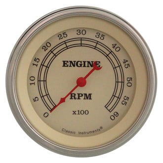 Classic Instruments® - Vintage Series 3-3/8" Tachometer, 6,000 RPM