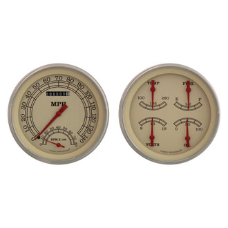 Classic Instruments® - Vintage Series 4-5/8" Speedtachular and Quad Gauge Set, 140 MPH, 8,000 RPM
