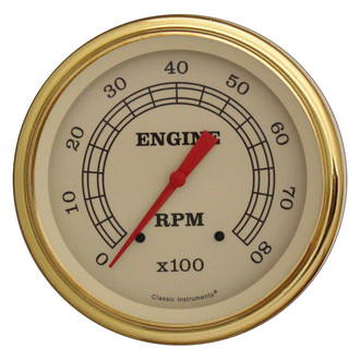 Classic Instruments® - Vintage Series 4-5/8" Tachometer, 8,000 RPM