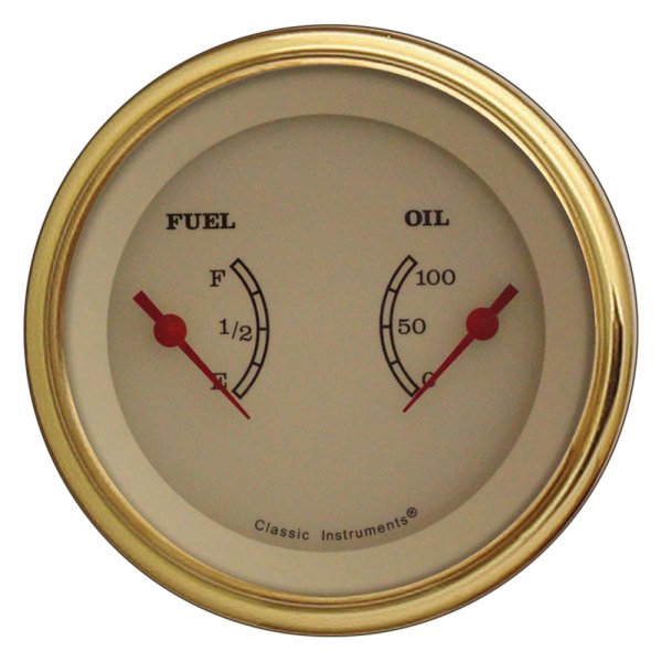 Classic Instruments® - Vintage Series 3-3/8" Fuel Level & Oil Pressure Dual Gauge