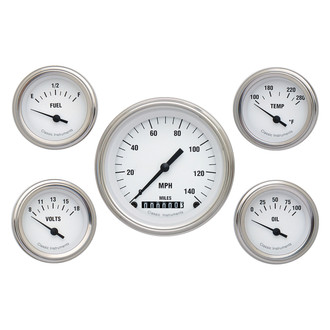 Classic Instruments® - White Hot Series 3-3/8" Custom 5-Gauge Set