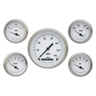 Classic Instruments® - White Hot Series 3-3/8" Custom 5-Gauge Set