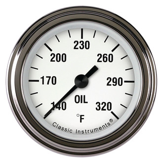 Classic Instruments® - White Hot Series 2-1/8" Oil Temperature Gauge