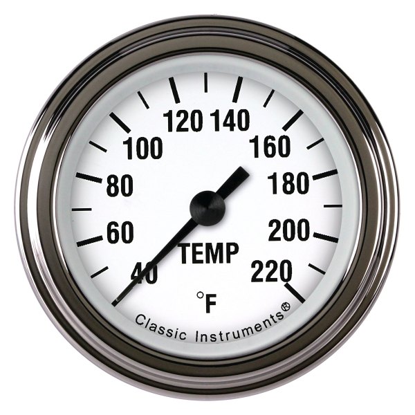 Classic Instruments® - White Hot Series 2-1/8" Stock Eliminator Temperature Gauge, 40-220 F
