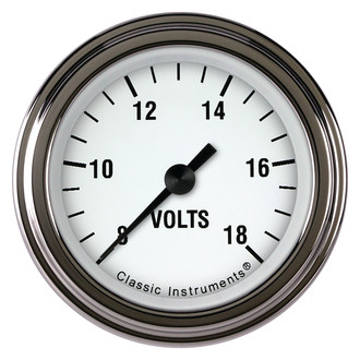 Classic Instruments® - White Hot Series 2-1/8" Voltmeter, 8-18 V