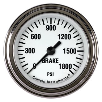 Classic Instruments® - White Hot Series Brake Pressure Gauge, 1800 psi
