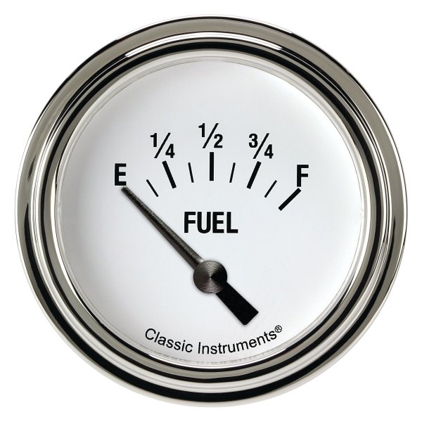 Classic Instruments® - White Hot Series 2-5/8" Fuel Level Gauge, 0-90