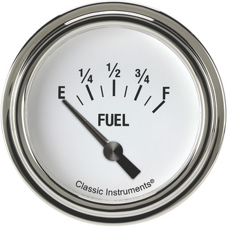 Classic Instruments® - White Hot Series 2-5/8" Fuel Level Gauge, 0-30