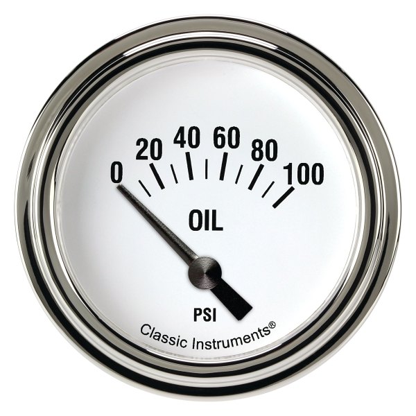 Classic Instruments® - White Hot Series 2-5/8" Oil Pressure Gauge, 100 psi